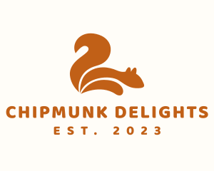 Chipmunk - Animal Squirrel Tail logo design