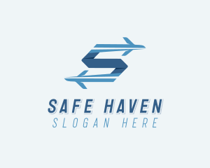 Plane Forwarding Letter S logo design