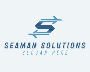 Plane Forwarding Letter S logo design