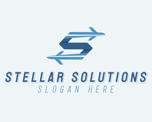 Plane Forwarding Letter S logo design