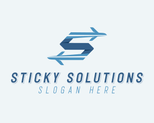 Plane Forwarding Letter S logo design