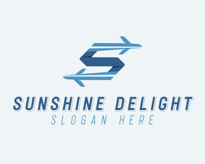 Plane Forwarding Letter S logo design