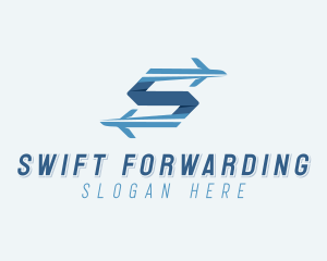 Plane Forwarding Letter S logo design