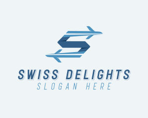 Plane Forwarding Letter S logo design