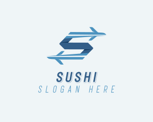 Plane Forwarding Letter S logo design