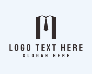 Tie - Men Suit Letter M logo design