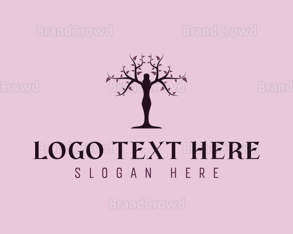 Beauty Spa Woman Tree Logo