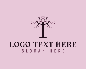 Counselling - Beauty Spa Woman Tree logo design