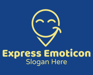 Emoticon - Happy Location Pin logo design