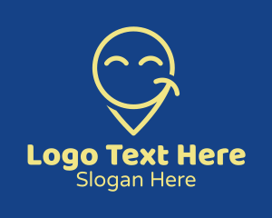 Emoticon - Happy Location Pin logo design