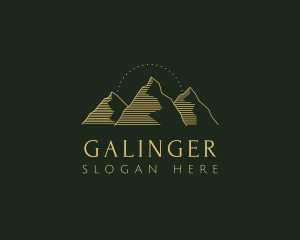 Trekking - Golden Mountain Range logo design