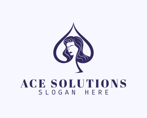 Ace - Spade Woman Model logo design