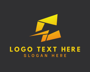 Technology - Geometric Lightning Letter C logo design