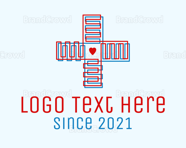 Heart Hospital Cross Logo