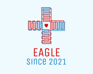 Heart Hospital Cross  logo design
