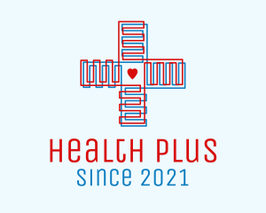 Heart Hospital Cross  logo design