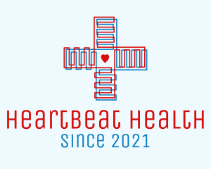 Cardiovascular - Heart Hospital Cross logo design