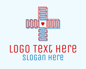 Heart Hospital Cross  Logo