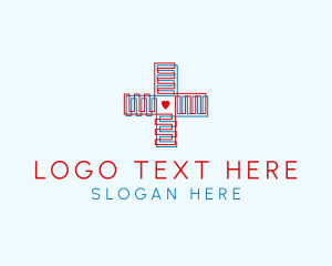 Health Insurance - Heart Hospital Cross logo design