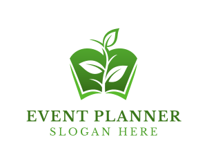 Library - Gradient Plant Book logo design