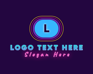 Old Style - Retro Neon Disco Oval logo design