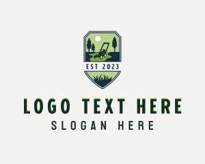 Emblem - Lawn Care Grass Gardening logo design