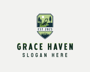 Lawn Care Grass Gardening Logo
