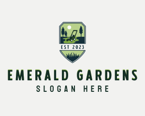 Lawn Care Grass Gardening logo design