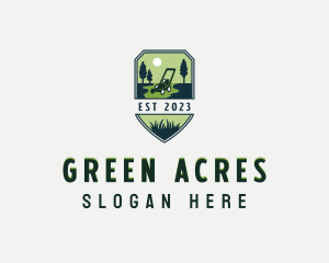 Lawn Care Grass Gardening logo design