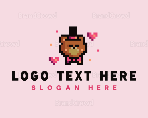 Hat Bear Pixel Logo