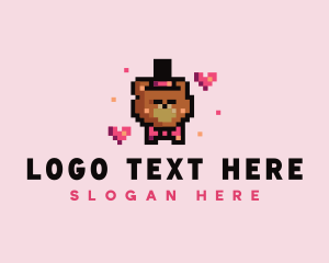 Hat Bear Pixel Logo