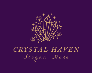 Crystals - Golden Gemstone Crystal logo design