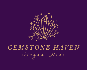 Golden Gemstone Crystal logo design