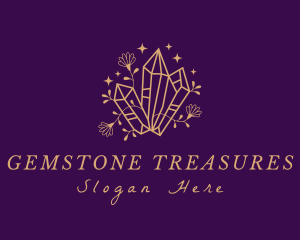 Golden Gemstone Crystal logo design