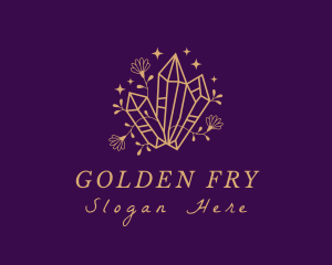 Golden Gemstone Crystal logo design