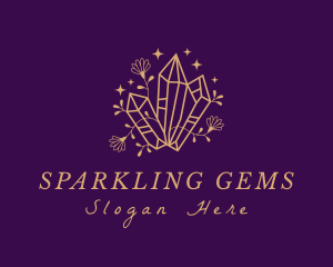 Golden Gemstone Crystal logo design