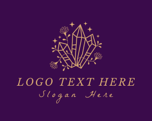 Golden Gemstone Crystal Logo