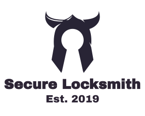 Locksmith - Blue Helmet Lock logo design