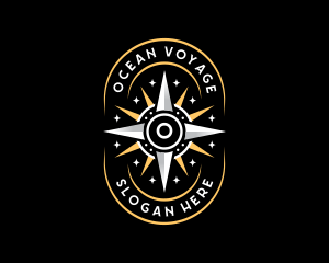 Sun Star Compass Voyage logo design