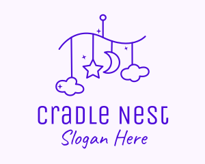 Cradle - Purple Baby Decoration logo design