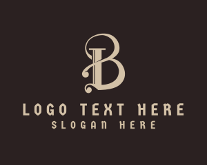 Stylist - Gothic Calligraphy Letter B logo design