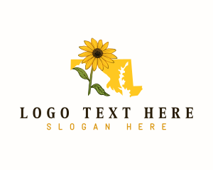 Map - Maryland Flower Botanical logo design