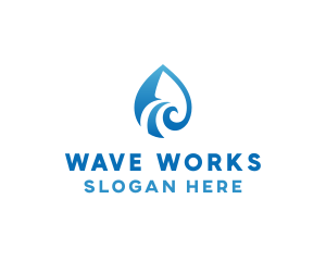 Wavy - Blue Waves Beach Resort logo design