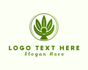 Human - Human Cannabis Plant logo design