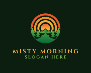 Mountain Sun Nature logo design