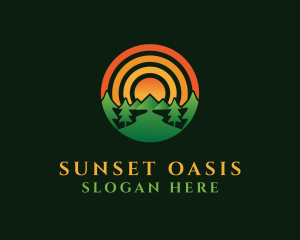 Mountain Sun Nature logo design