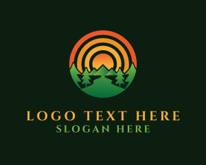 Land - Mountain Sun Nature logo design