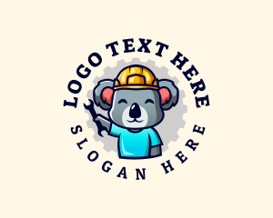 Industrial - Koala Hardhat Wrench logo design