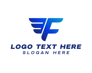 Aviation Wing Letter F logo design