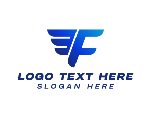 Airplane - Aviation Wing Letter F logo design